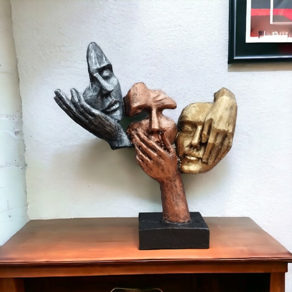 Alin Sanat Heykel Dekoratif Soyut Mask Heykeli - Modern Ev Dekoru Biblo Biblo Fiyatı