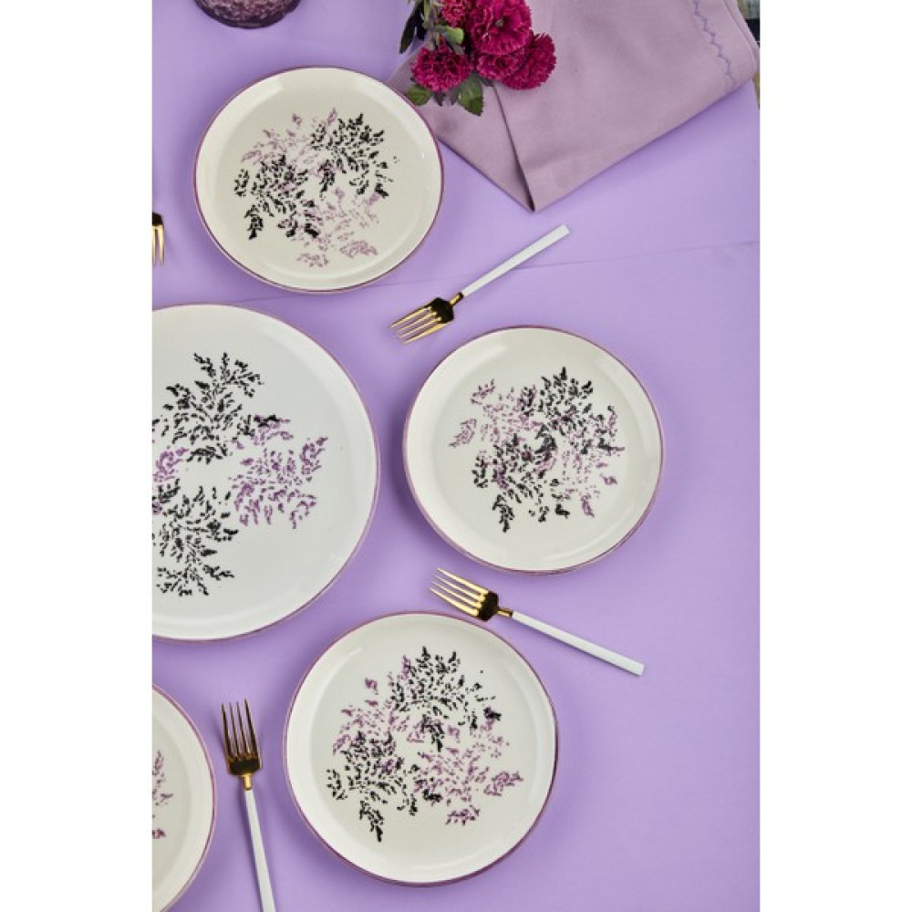 Alina Home Hand Made Lüx Seramik Lavanta Desen 7 Parça Pasta Ikram Seti Mutfak Gereçleri Fiyatı