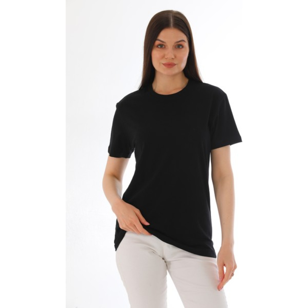 Alinda Kadın Kısa Kollu Yuvarlak Yaka Pamuklu Tişört Bayan T-shirt Fiyatı