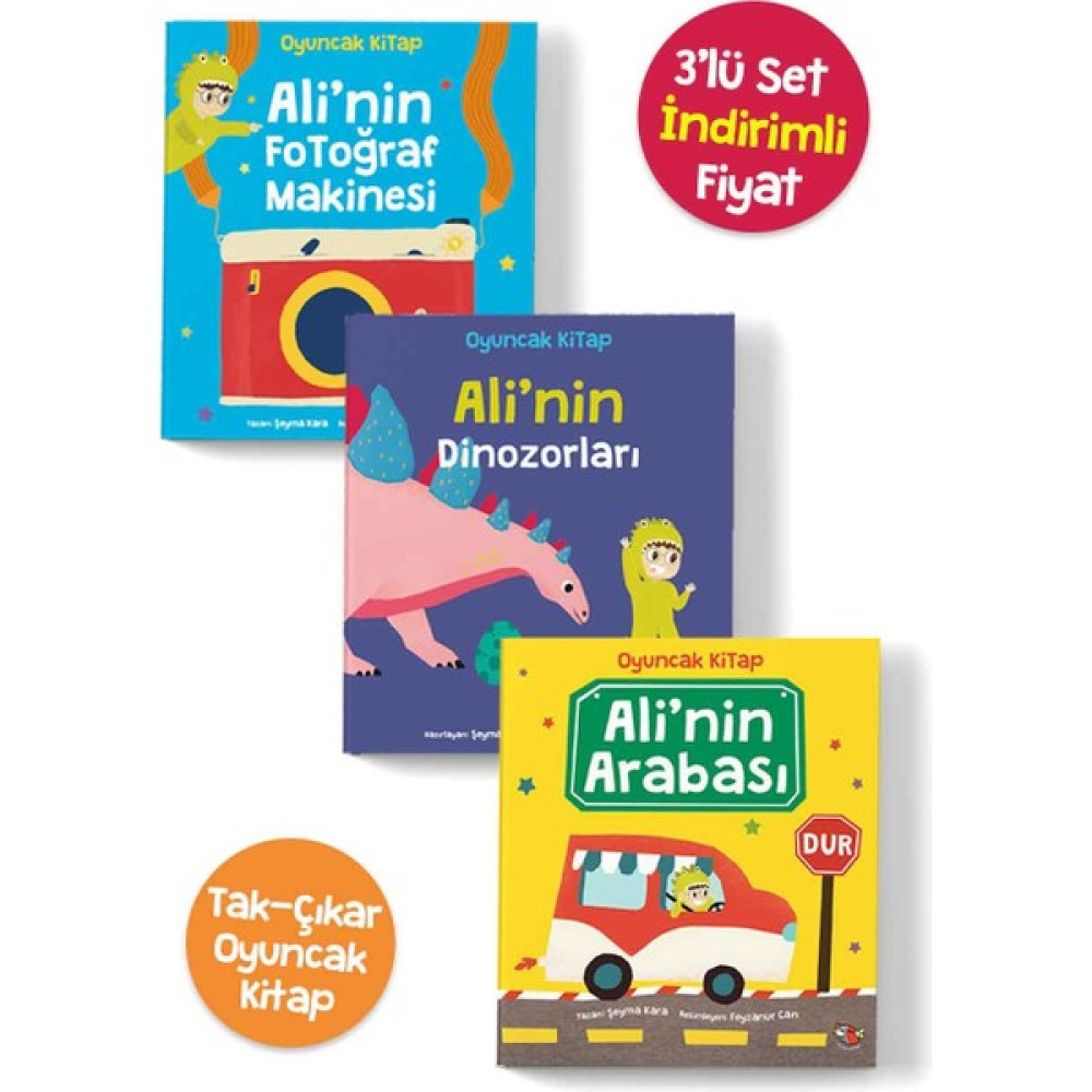 Ali'nin Arabası + Ali'nin Fotoğraf Makinesi + Ali'nin Dinazorları 3'lü 2-5 Yaş Aktivite&eğitici Tak-Çıkar Kitap Seti - Aktivite&Eğitici Kitap Seti Okul Öncesi Eğitici & Öğretici Kitaplar Fiyatı