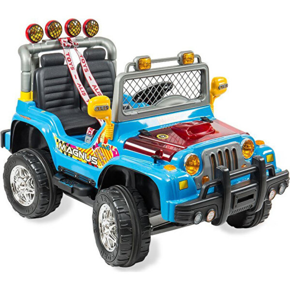 Aliş Akülü 504-Mavi Mega Jeep Çift Kişilik Akülü Araba - Mavi Akülü Araba Fiyatı