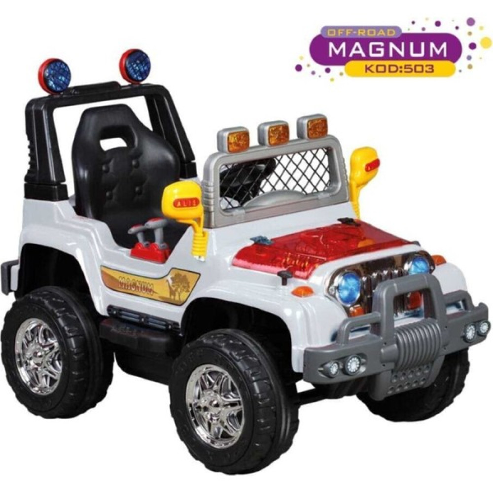 Aliş Magnum Uzaktan Kumandalı Turbo Motor Jeep 12 Volt Akülü Araba - Beyaz Akülü Araba Fiyatı