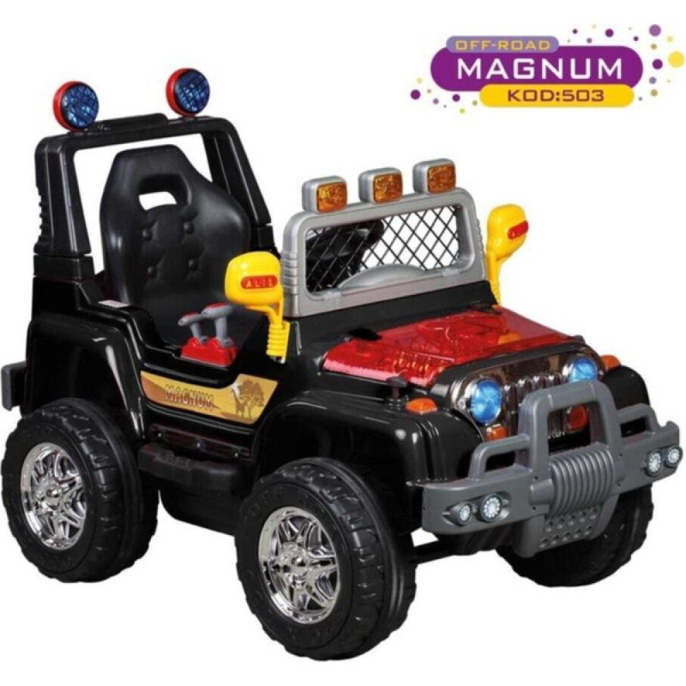 Aliş Magnum Uzaktan Kumandalı Turbo Motor Jeep 12 Volt Turbo Akülü Araba - Siyah Akülü Araba Fiyatı