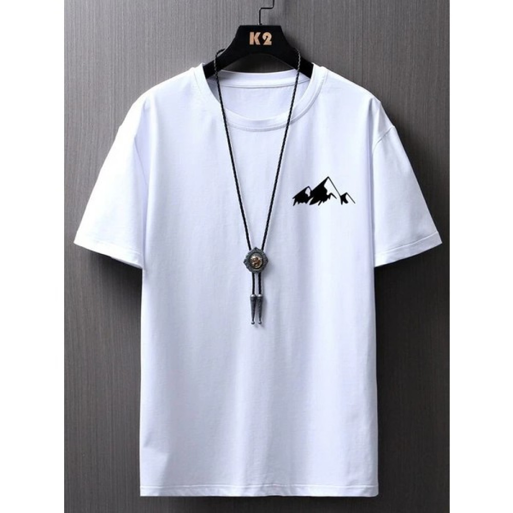 Alıs Unisex Oversize Mountain Baskılı Beyaz T-Shirt Erkek T-shirt Fiyatı