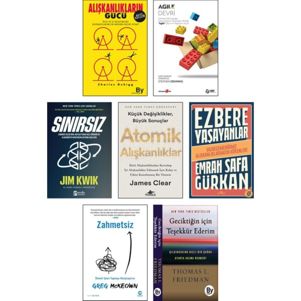 Alışkanlıkların Gücü (Charles Duhigg) + Agile Devri + Sınırsız (Jim Kwik) + Atomik Alışkanlıklar + Ezbere Yaşayanlar (Emrah Safa Gürkan) + Zahmetsi... Kişisel Gelişim ve Psikoloji Fiyatı