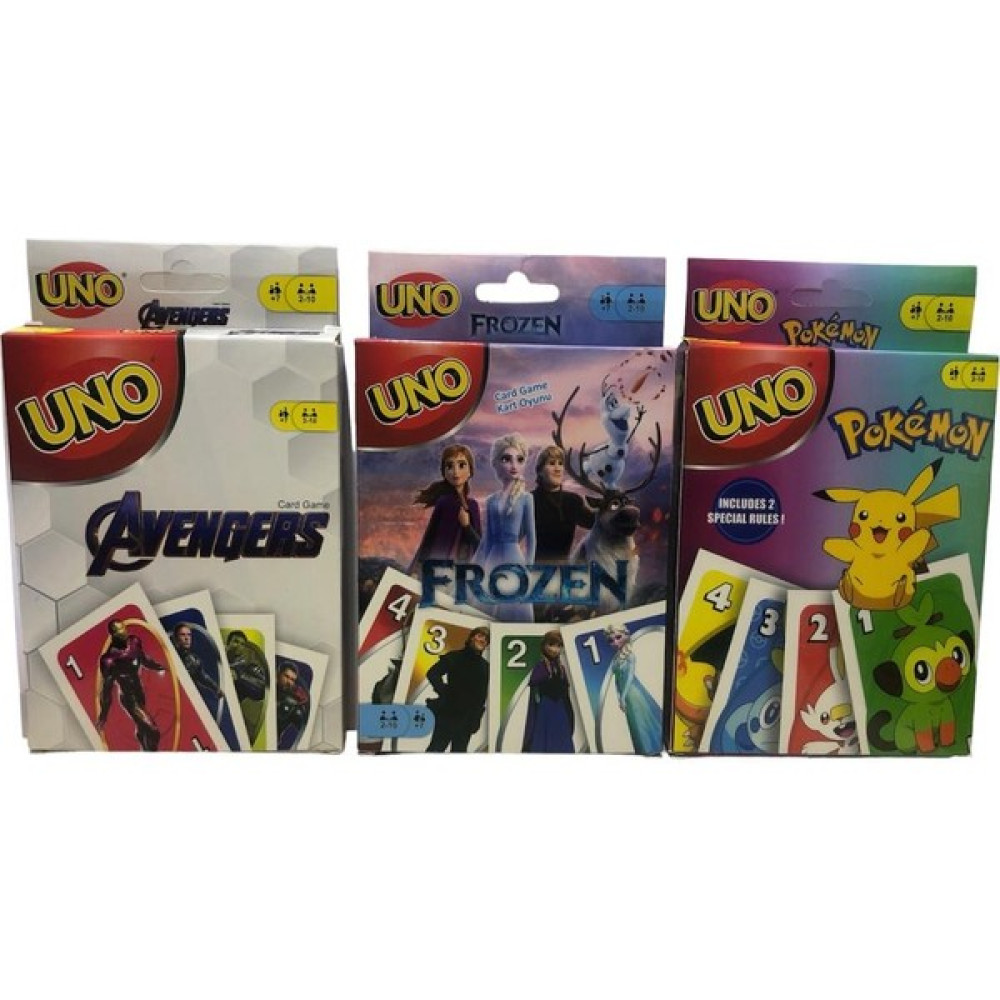 Alışveriş Devi Pokemon Avengers Frozen 3lü Set Uno Kart Yerli Oyun Takımları Fiyatı