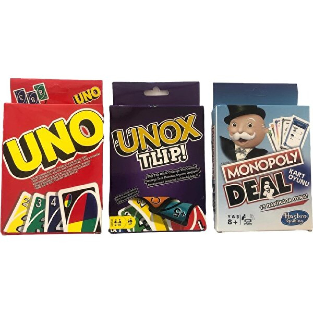 Alışveriş Devi Unox Monopoly Deal Uno 3lü Oyun Kartı Oyun Takımları Fiyatı