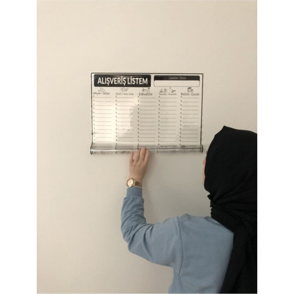 Alışveriş Listesi Programı Yazı Tahtası Akıllı Kağıt Tahta Tutunabilir Kağıt + Kalem 47X56 cm Yazı Tahtası Kalemi Fiyatı