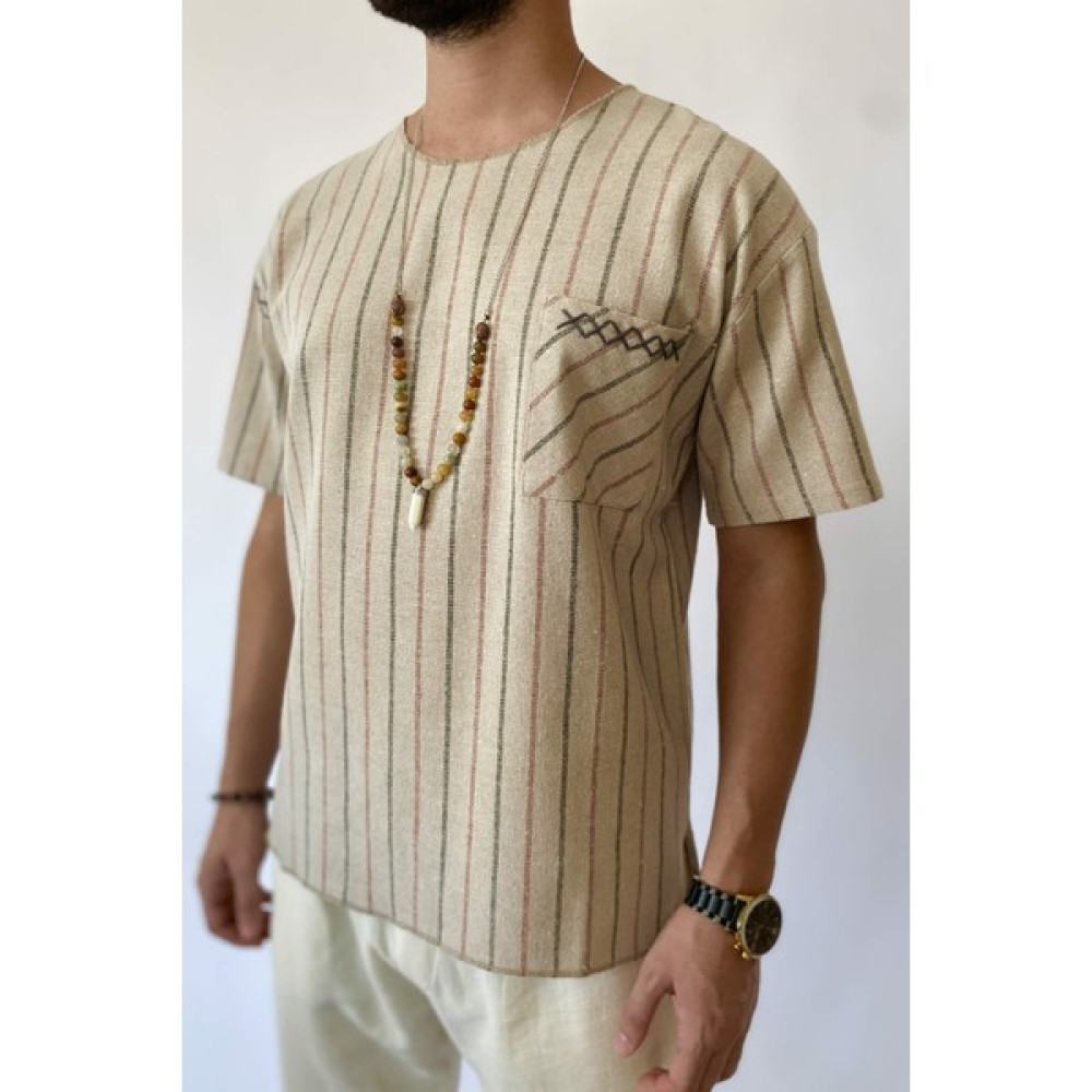 Alışveriş Sokağı Yazlık Keten Erkek Tişört Erkek T-shirt Fiyatı