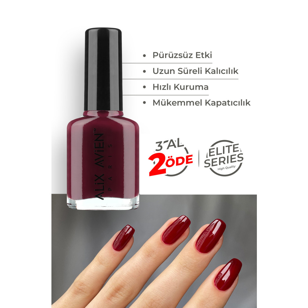 Alix Avien Bordo Oje 107 - Yüksek Pigmentli Uzun Süreli Kalıcılık Hızlı Kuruma - Nail Lacquer 107 Oje Fiyatı