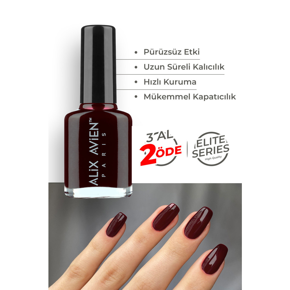 Alix Avien Bordo Oje 108 - Yüksek Pigmentli Uzun Süreli Kalıcılık Hızlı Kuruma - Nail Lacquer 108 Oje Fiyatı