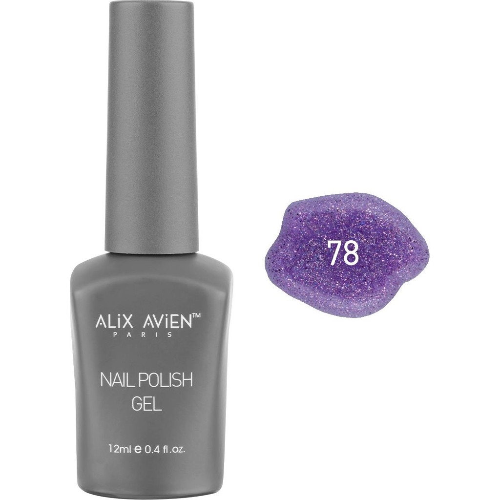 Alix Avien Işıltılı Mor Kalıcı Oje 78-Yoğun Renk Veren Jel Oje 12 Ml-Nail Uv Gel Polish 78 Oje Fiyatı