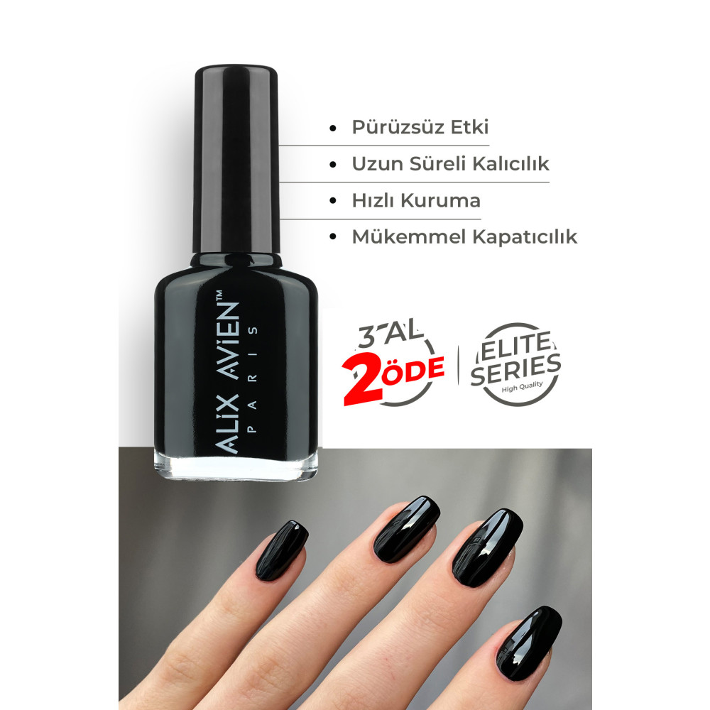 Alix Avien Siyah Oje 27 - Yüksek Pigmentli Uzun Süreli Kalıcılık Hızlı Kuruma - Nail Lacquer 27 Oje Fiyatı
