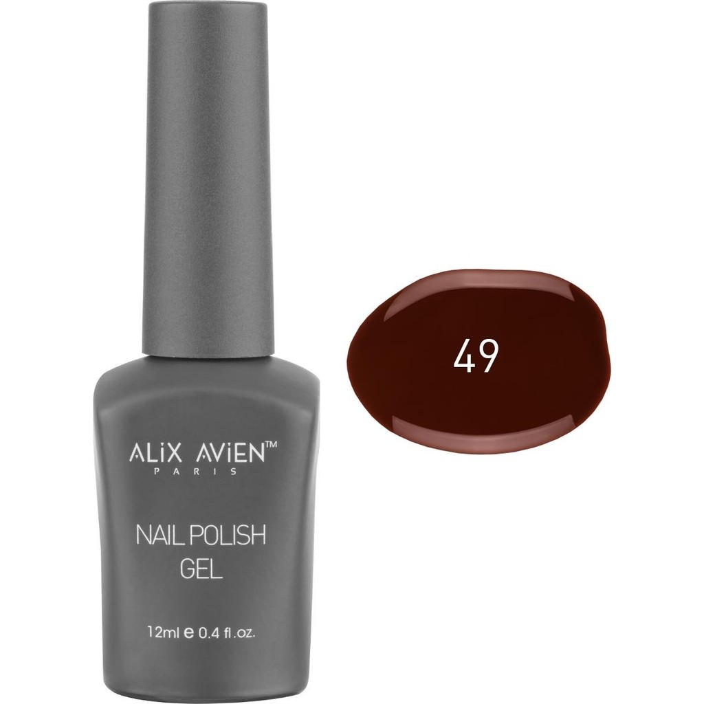 Alix Avien UV Kalıcı Çikolata Kahverengi Jel Oje 49 - Gel Polish - 12 ml Oje Fiyatı