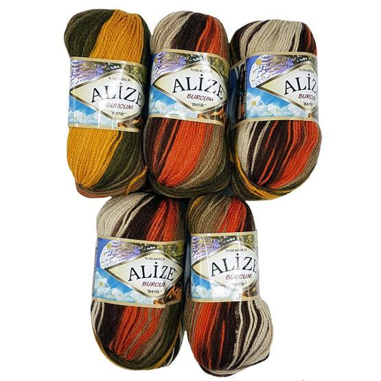 Alize 6060 5'li Burcum Batik El Örgü İpi