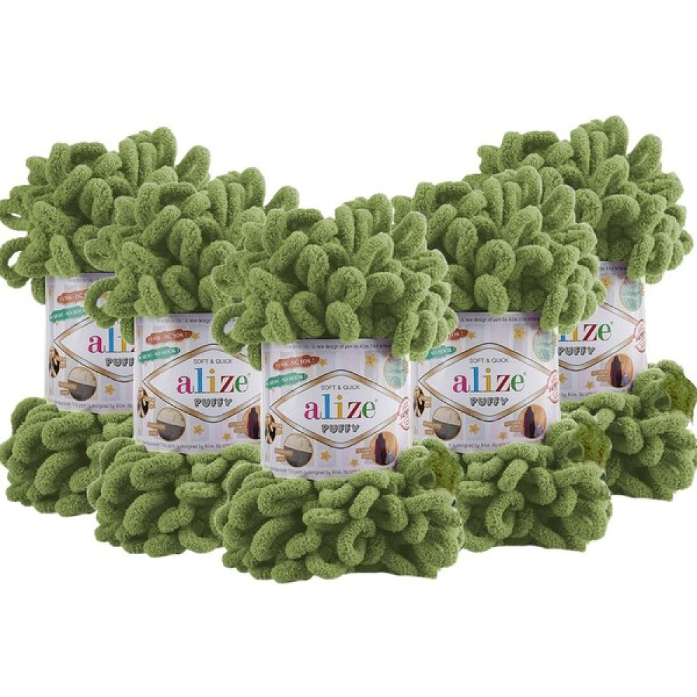 Alize Puffy El Örgü Ipliği 5'li Paket - 485 Soft Yeşil - 100 Gr. 9 Mt. Parmak Örgü Ipi Oyun & Hobi Fiyatı