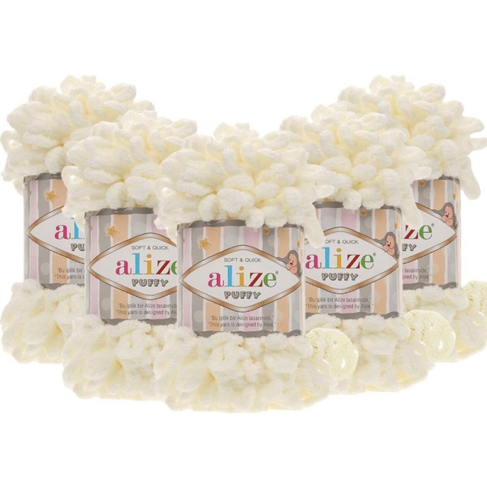 Alize Puffy El Örgü Ipliği 5'li Paket Açık Krem 62 - Renkli - Standart Oto Boyaları Fiyatı