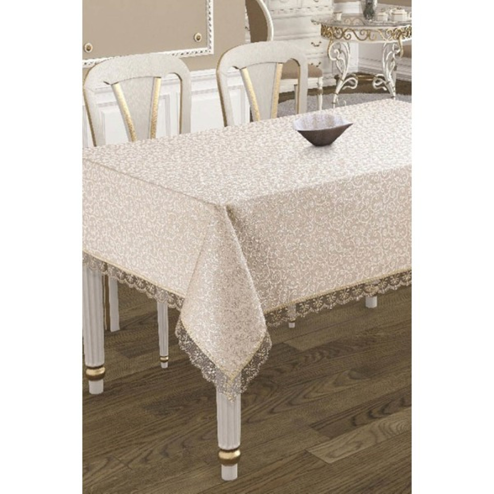 Alkan Homes Alkanhomes Güpürlü Dertsiz Kdk Masa Örtüsü - Cappucino - 160 x 220 cm Amerikan Servis Fiyatı