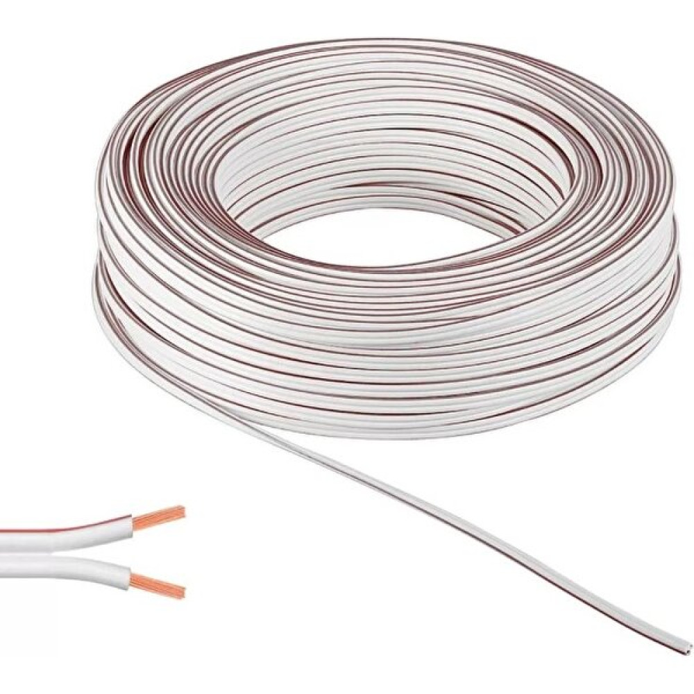 Alkan Kablo 2 x 0.75 mm Bitişik Yassı Kordon Hoparlör Kablosu Tam Bakır H03VH-H Beyaz Renk 5 Metre - 5 m Elektrik ve Aydınlatma Fiyatı