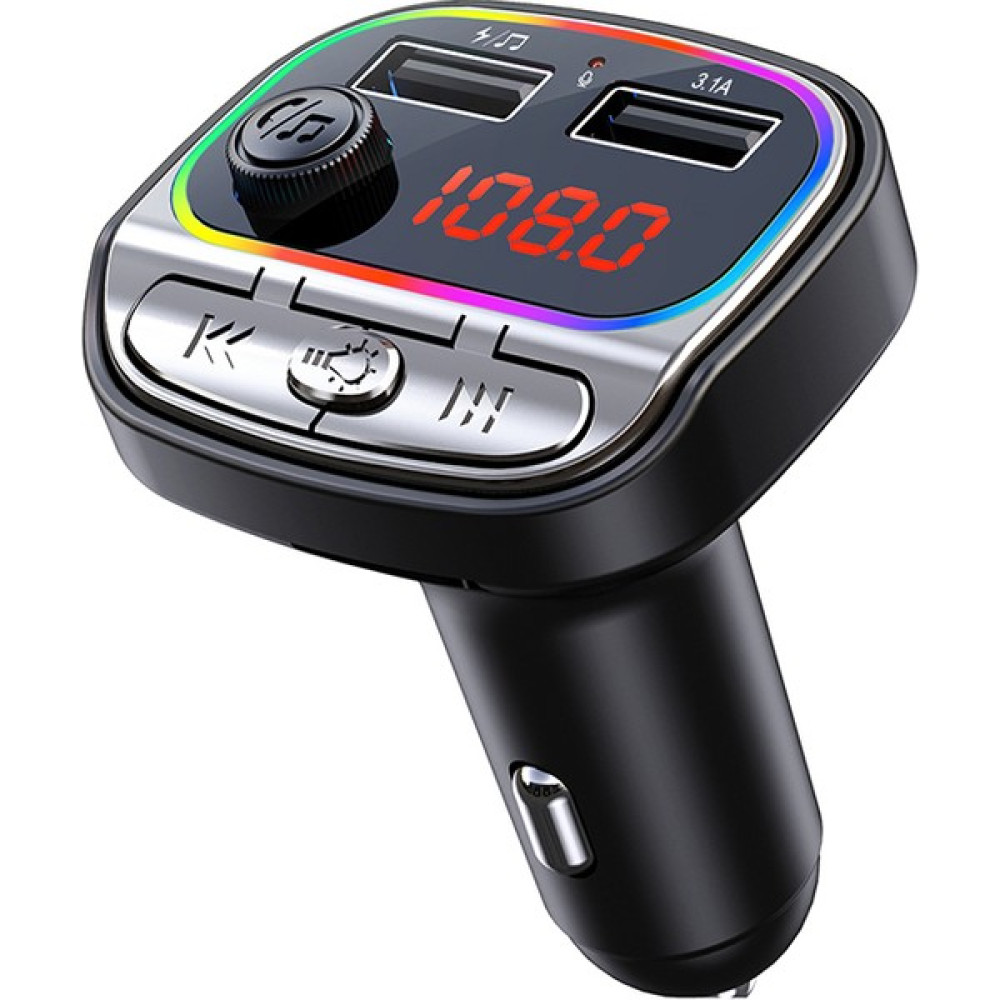 All Avcill C21 Araç Fm Transmitter Rgb Renkli Aydınlatma Bluetooth Araç Kiti Çakmaklık Girişli Oto Müzik Çalar - Siyah Oto Transmitterleri Fiyatı