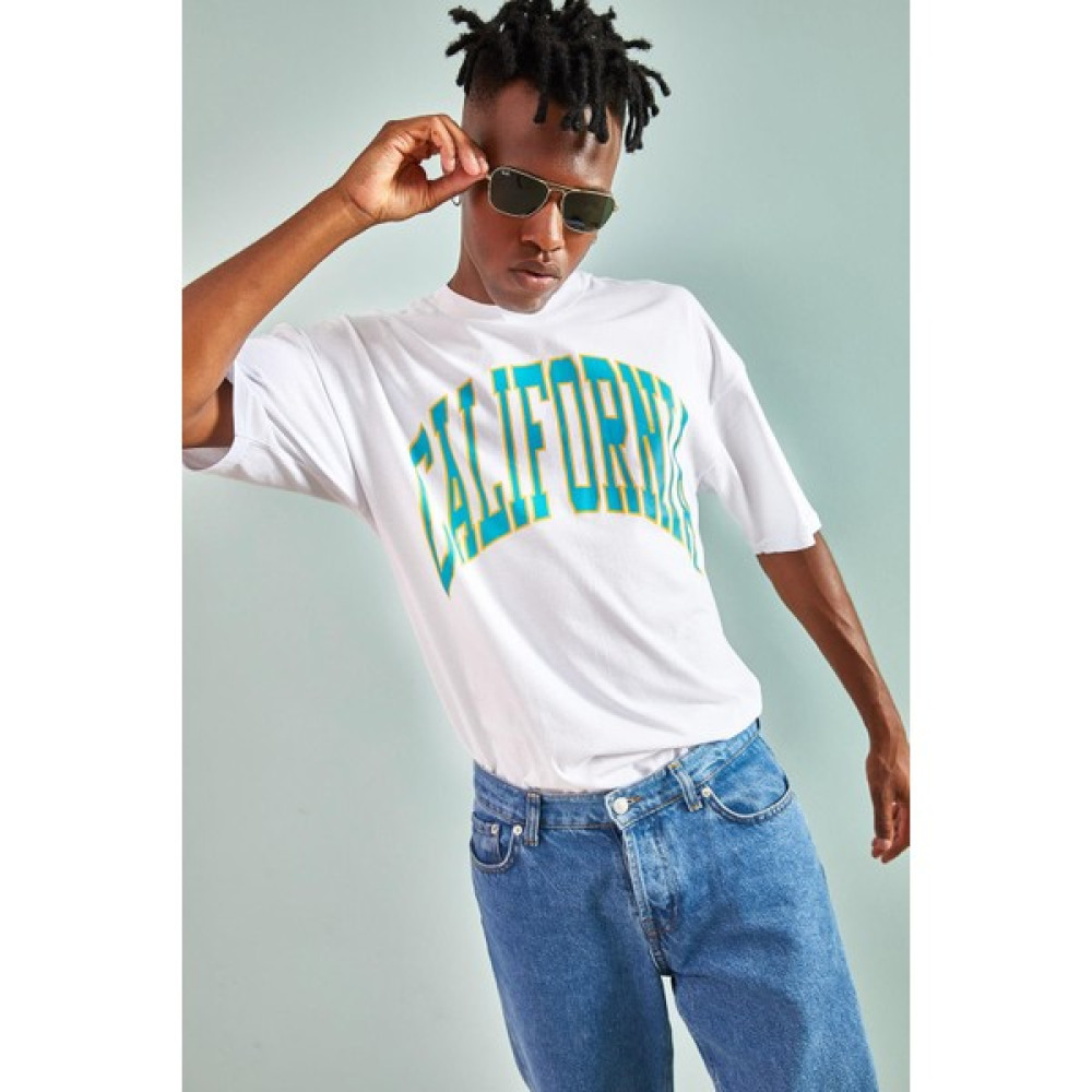 All in Men Unisex California Baskılı Oversize T-Shirt Erkek T-shirt Fiyatı
