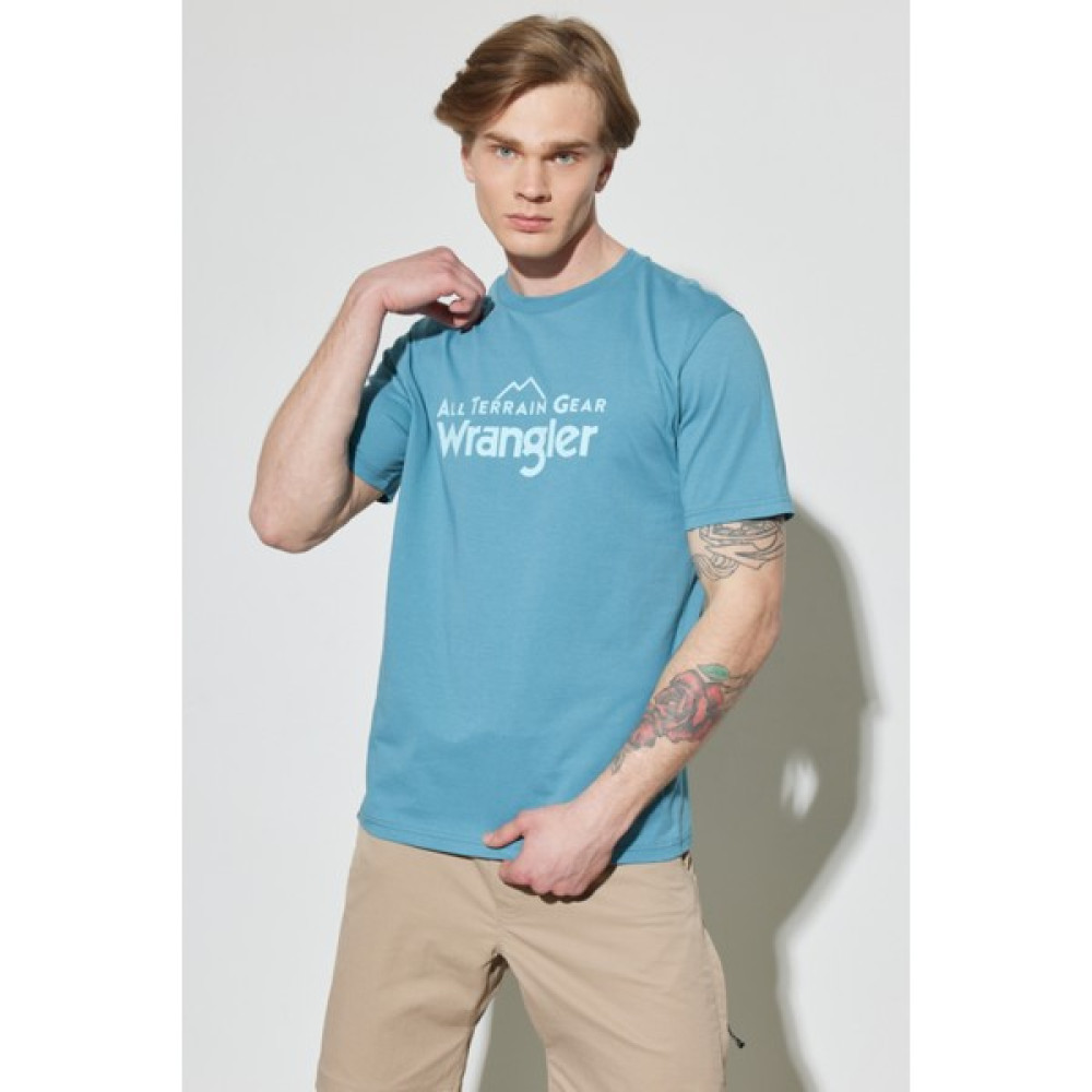 All Terrain Gear X Wrangler All Terrain Gear Regular Fit %100 Pamuk Bisiklet Yaka Petrol Mavisi Tişört Erkek T-shirt Fiyatı