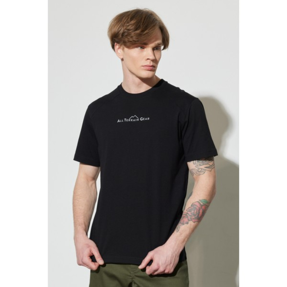 All Terrain Gear X Wrangler All Terrain Gear Regular Fit Pamuk Bisiklet Yaka Siyah Tişört Erkek T-shirt Fiyatı