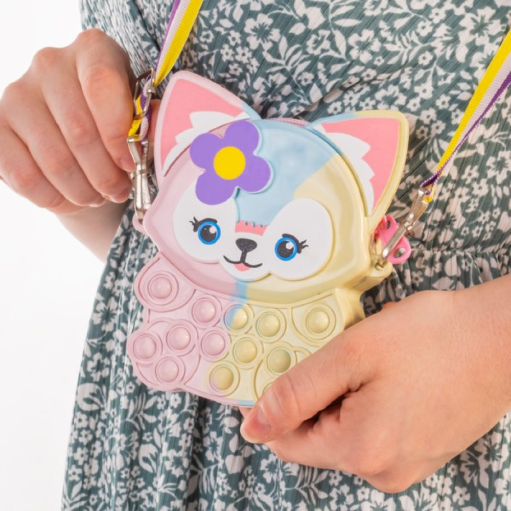 All Wear Silikon Popit Omuz Çantası Kedi Maskotlu - Pembe - Mavi Kalemlik (Kalem Kutusu) Fiyatı