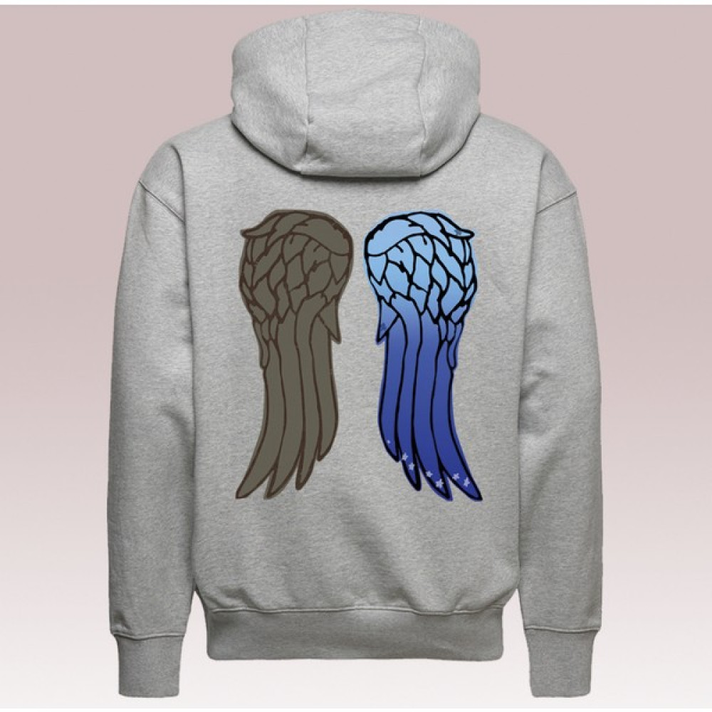 All Wear Style Daryl Dixon Kanat Baskılı Oversize Kesim Unisex Gri Sweatshirt Erkek Sweatshirt Fiyatı