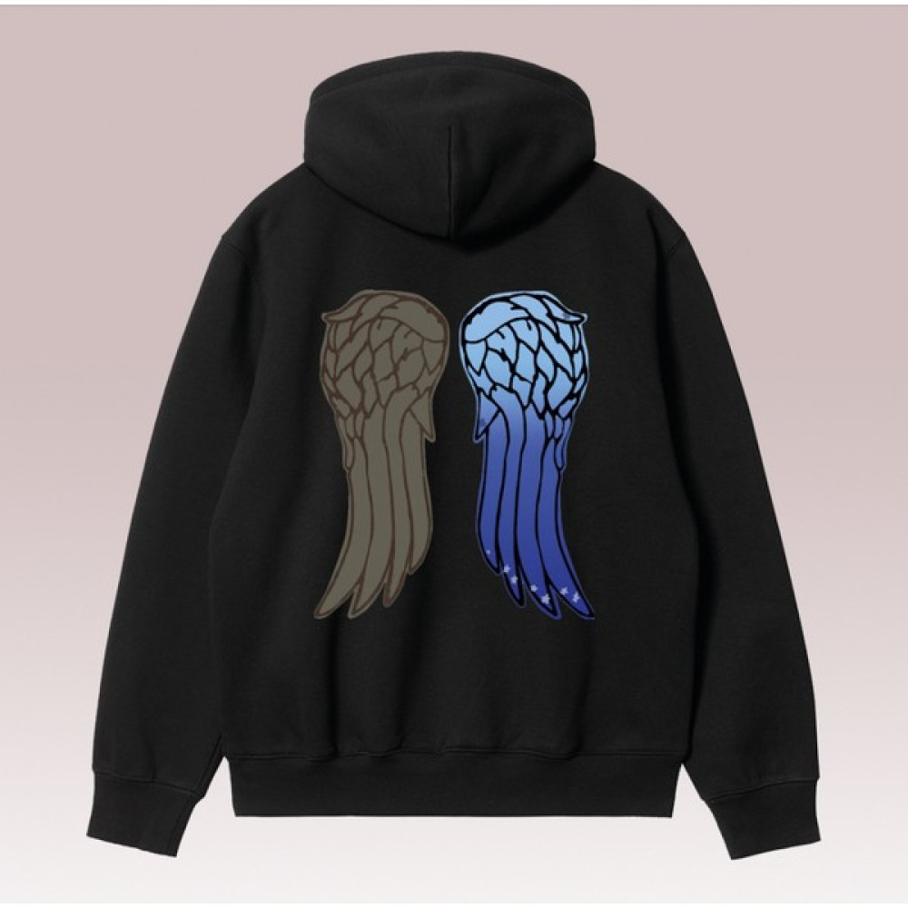 All Wear Style Daryl Dixon Kanat Baskılı Oversize Kesim Unisex Siyah Sweatshirt Erkek Sweatshirt Fiyatı