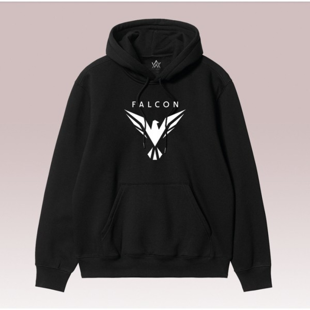All Wear Style Falcon Baskılı 3 Iplik Kalın Oversize Kesim Unisex Siyah Sweatshirt Erkek Sweatshirt Fiyatı