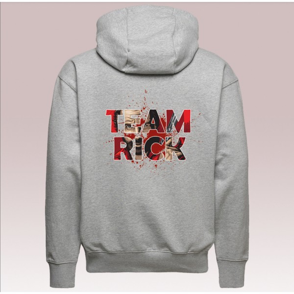 All Wear Style Team Rick Baskılı The Walking Dead Temalı Oversize Kesim Unisex Gri Sweatshirt Erkek Sweatshirt Fiyatı
