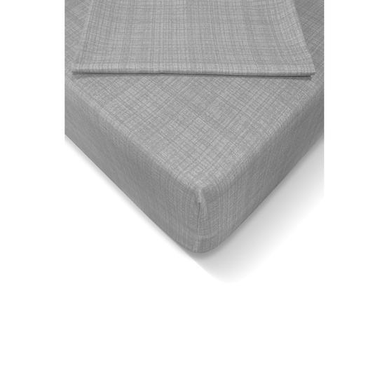 Alla Turca 120x200 cm Gri Ranforce Lastikli Çarşaf Seti