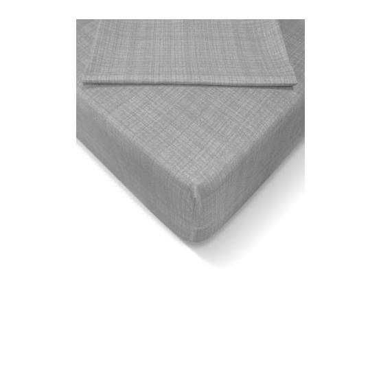 Alla Turca 120x200 cm Gri Ranforce Lastikli Çarşaf Seti