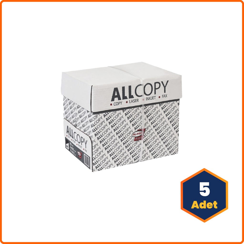 Allcopy A4 Fotokopi Kağıdı Beyaz 80 gr 5 Paket 2.500 sayfa Diğer Fiyatı