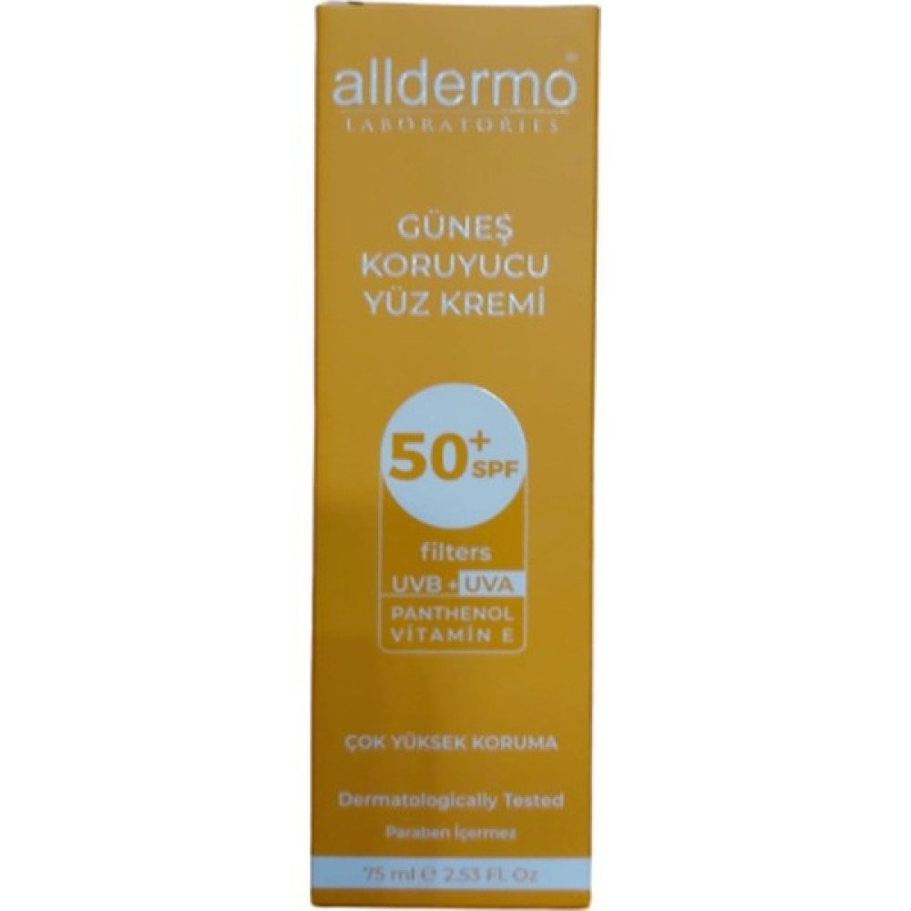 Alldermo Güneş Koruyucu Yüz Kremi SPF50 75 ml Güneş Kremleri ve Losyonları Fiyatı