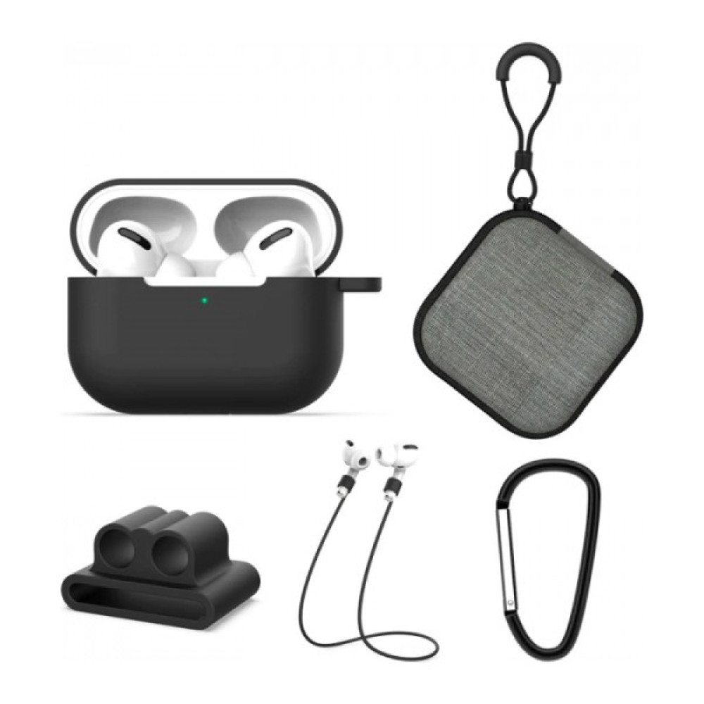 Alleon 5 In 1 Airpods Pro Kulaklık Kılıfı ve Kulaklık Koruma Çantası Full Set - Mor Kulaklık Aksesuarı Fiyatı