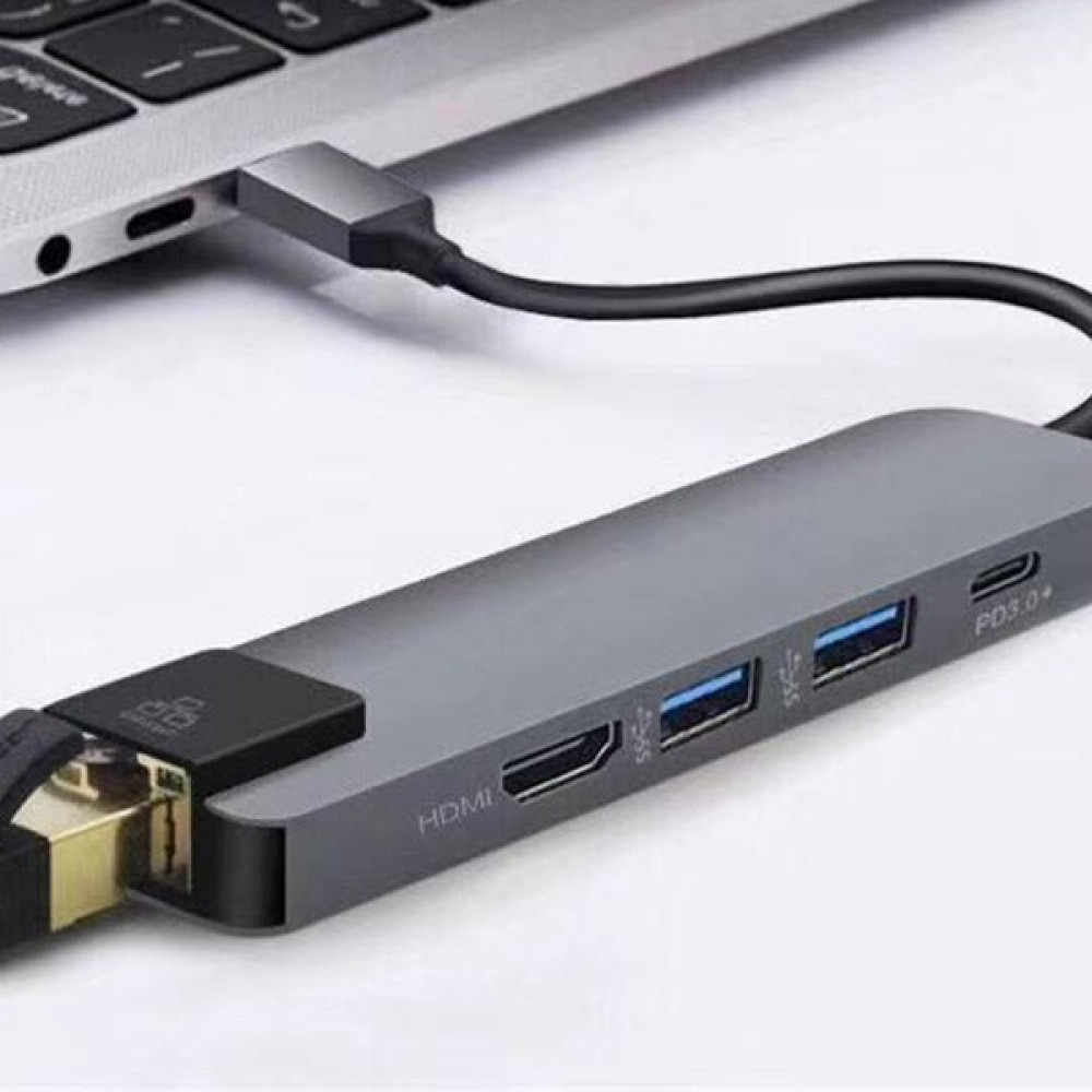Alleon 5in1 USB 3.1 Type C To HDMI 2xusb 3.0 RJ45 Ethernet Dönüştürücü Adaptör - Gri Bilgisayar Çevirici ve Adaptörü Fiyatı