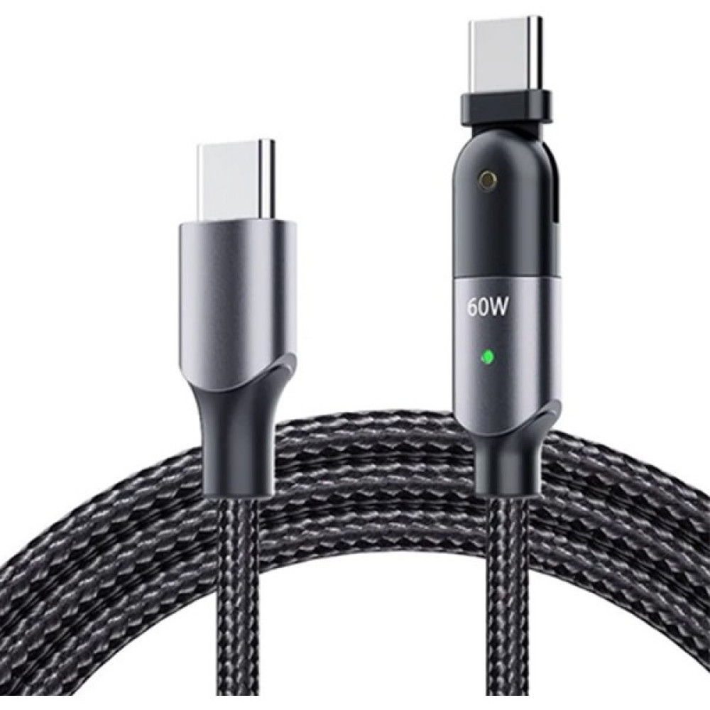 Alleon 60W USB Type-C Pd Hızlı Şarj Kablosu 2metre Döner Başlıklı Kablo - Siyah Cep Telefonu Şarj Cihazı Fiyatı