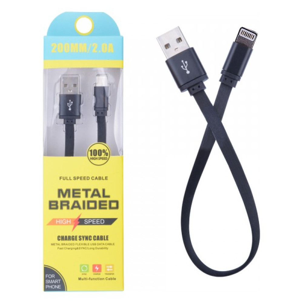 Alleon Iphone 13-12-11 8-7 20CM Kısa Şarj USB Kablo - Siyah Cep Telefonu Kablosu Fiyatı