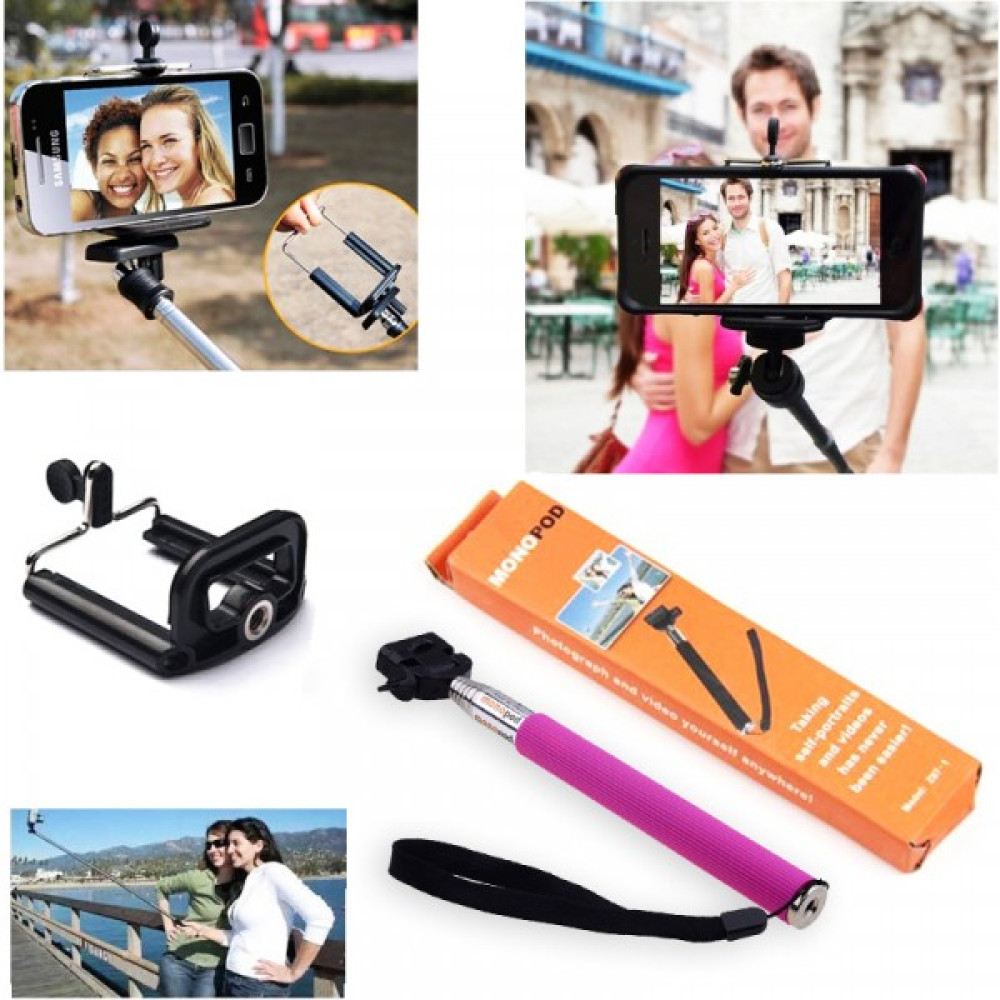 Alleon Monopod Cep Telefonu ve Kamera Selfie Tripod Aparatı - Pembe Tripodlar Fiyatı