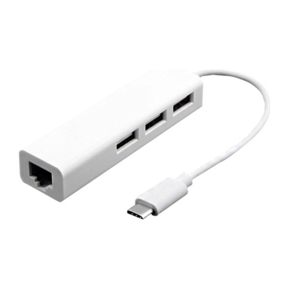 Alleon USB Type-C 100 Mbps RJ45 Ethernet Adaptöru 3-Port USB 2.0 Hub Çoklayıcı - Beyaz Bilgisayar Çevirici ve Adaptörü Fiyatı