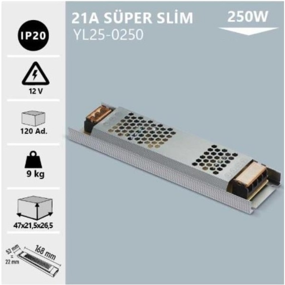 Alles 250W 21A Super Slım Trafo YL25-0250 Oto Boyaları Fiyatı