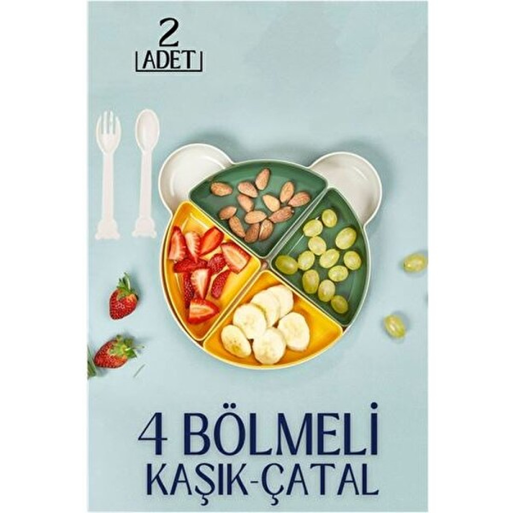 Alles Store 2 Set Çocuk Yemek Tabağı 4 Bölmeli Foscarini Design 718959 Mama Seti Fiyatı