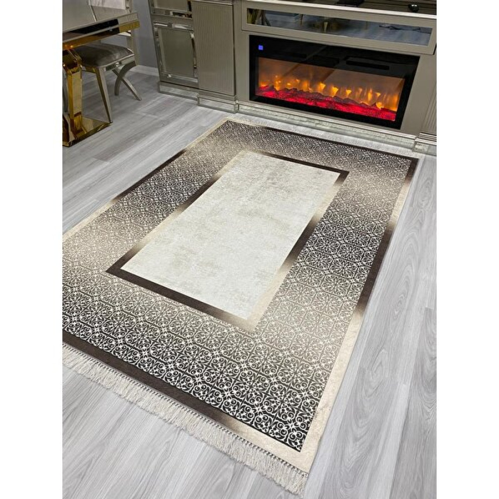 Allgelsin Dijital Baskı Yıkanabilir Kaymaz Taban Halı Ince Yazlık Dekoratif Salon ve Oturma Odası Halısı - 160 x 230 cm - Terra Salon Halısı Fiyatı