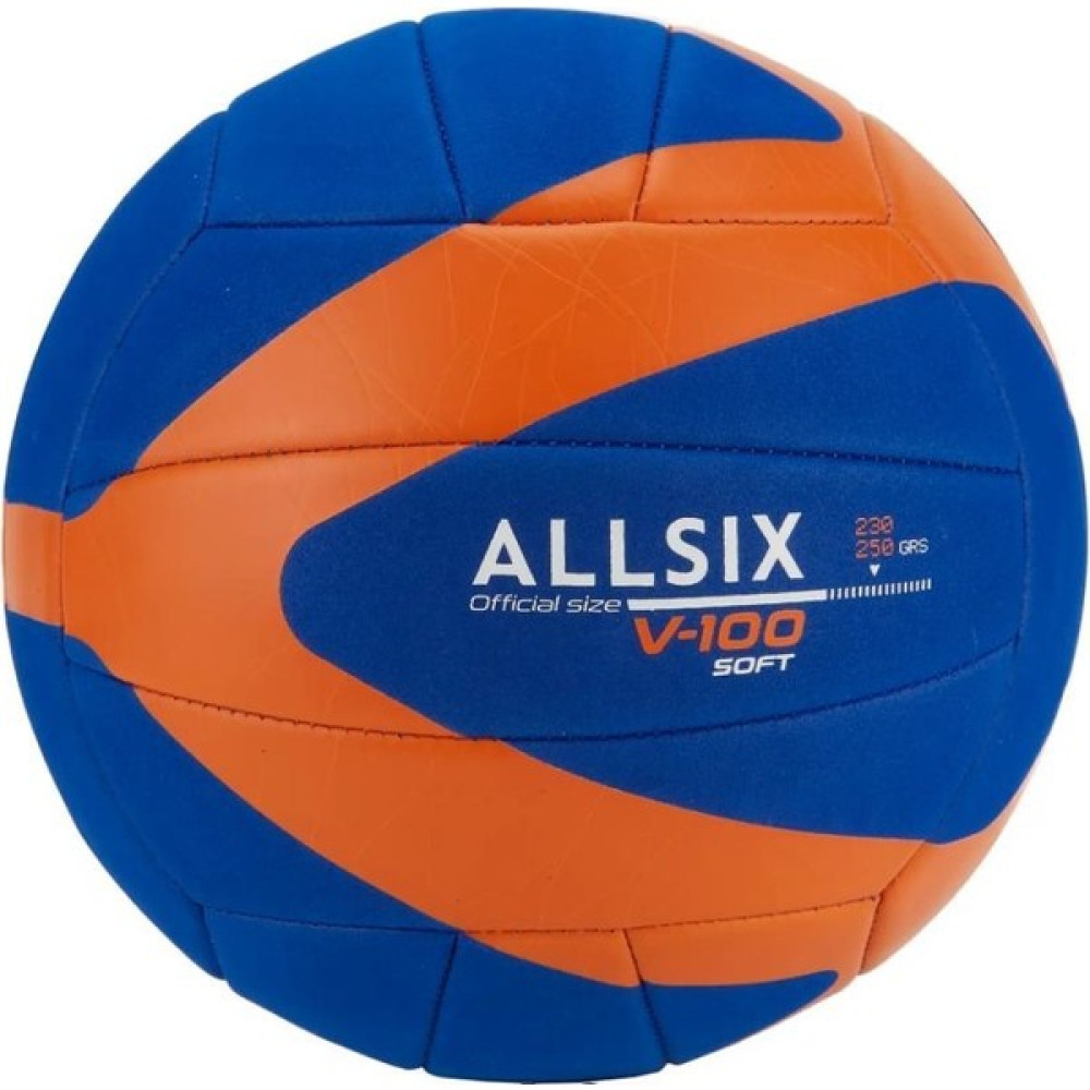Allsix V100 Soft Mavi-Turuncu Voleybol Topu 230-250GR Yeni Seri Toplar Fiyatı