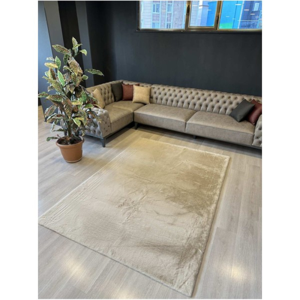 Allstar Carpet Modern Tavşan Tüyü Yumuşacık Tüy Dökmez Peluş Halı Taş - 80 x 200 cm Salon Halısı Fiyatı