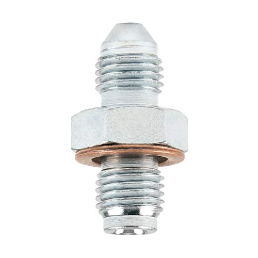 Allstar Performance Fitting, Adapter, Straight, 3 AN Male to 3/8-24 in Inverted Flare Male, Steel, Zinc Oxide, Brake Caliper Inlet, 3/16 in Hardline, Pair