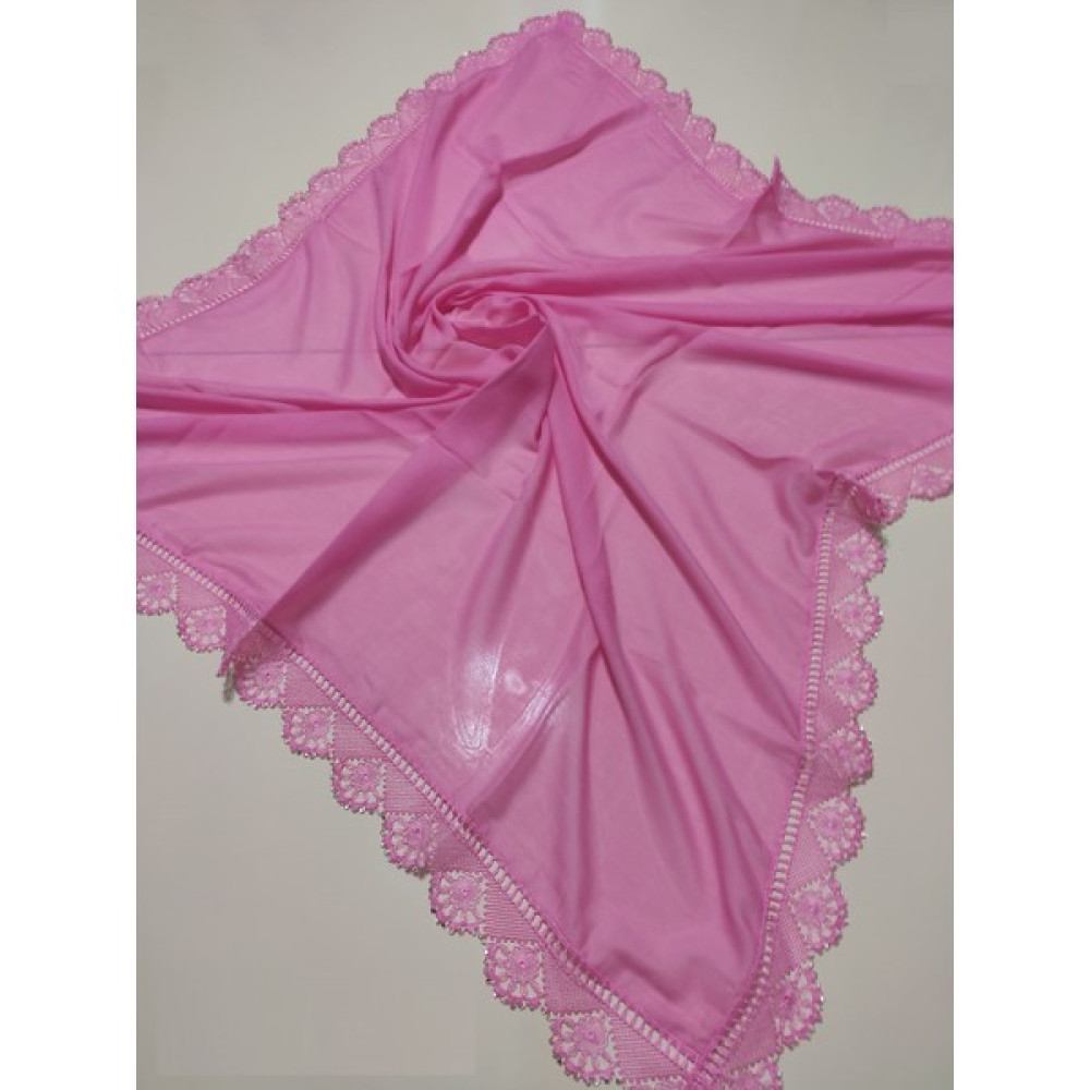 ALLURİNG Pembe Dört Kenarı Taşlı Iğne Oyalı Yazmalar Eşarp Fiyatı
