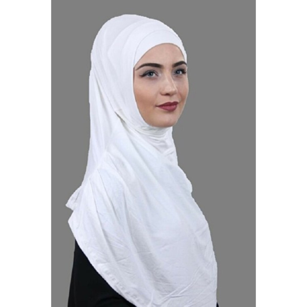 ALLURİNG Tek Parça Pratik Eşarp - Hac - Umre - Namaz - Günlük Kullanım - Iğne Gerektirmez-Beyaz Eşarp Fiyatı